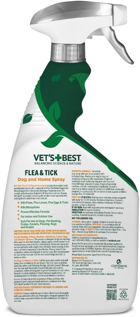 Natural Flea & Tick Spray That Works for Light to Moderate Flea Season
